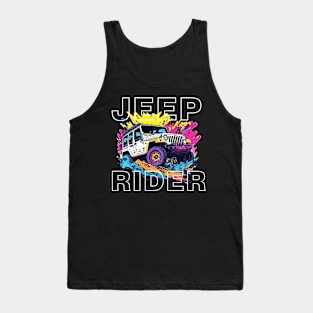 Jeep Rider vintage retro design. Tank Top